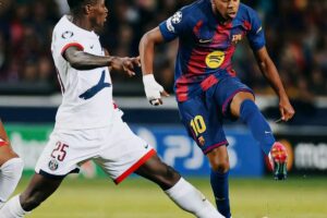 باريس سان جيرمان يتغلب على برشلونة في ارضه بنتيجة 2-1