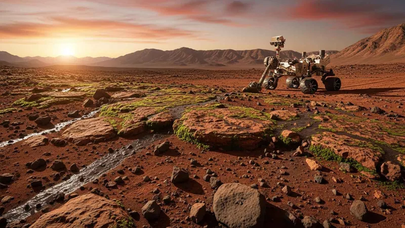 You are currently viewing هل يُخفي جليد المريخ سر الحياة؟ اكتشاف علمي مدهش داخل دوامة الكوكب القطبية