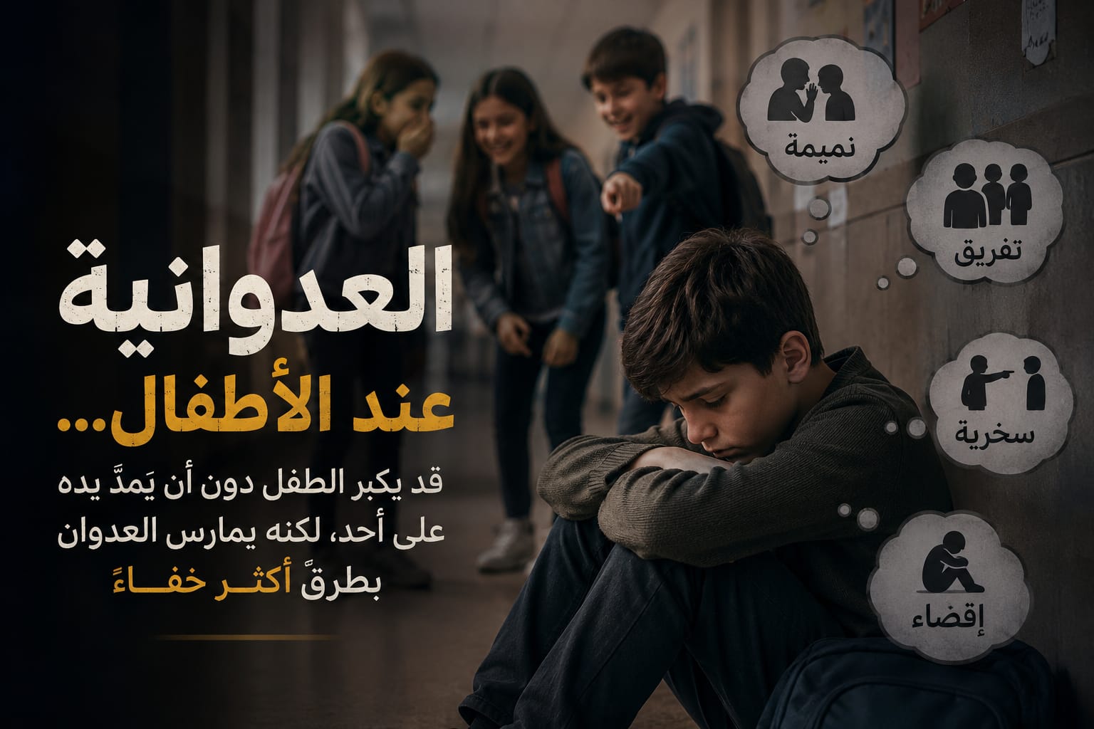 You are currently viewing العدوانية عند الأطفال… قد يكبر الطفل دون أن يمدّ يده على أحد، لكنه يمارس العدوان بطرق أكثر خفاءً